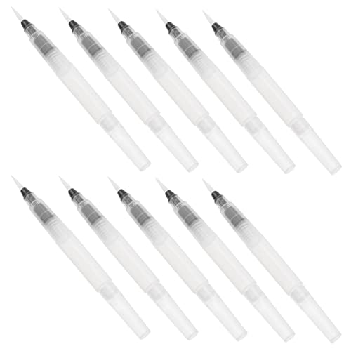 HAWILLOSCH 10 Stück Wasserfärbepinselstifte Set Aquarellmalpinsel Für Wasserlösliche Bleistifte Und Gouache 120 Mm Kleine Spitze Ideal Für Kreative Maltechniken Und Zeichnungen von HAWILLOSCH