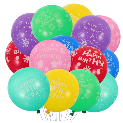 HAWILLOSCH 100 Stück Happy Birthday Ballondekoration Verdickte Latexballons Verschiedenen Farben Perfekte Luftballons Für Geburtstagsparty Feierlichkeiten Und Anlässe von HAWILLOSCH