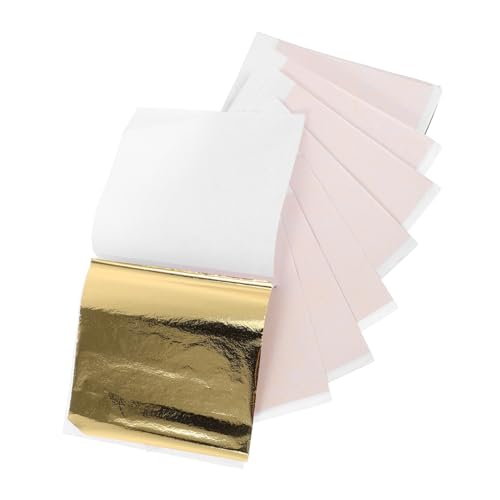 HAWILLOSCH 100 Stück Imitierte Goldfolie Metallisches Origami Papier Metallisches Seidenpapier Goldfolienpapier Goldene Blattpapiere Metallischer Karton Farbige Folie DIY von HAWILLOSCH