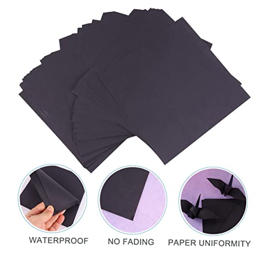 HAWILLOSCH 100 Stück Schwarzes Origami Papier Quadratisches Bastelpapier Für Kreative DIY Projekte Faltpapier Für Papierkran Und Papierschnitte Ideal Für Kinder Und Erwachsene von HAWILLOSCH