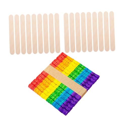HAWILLOSCH 100St Eisstock aus Holz Wachsstifte zur Haarentfernung große Bastelstäbe Stöcke Eisstiele zum Basteln Wachsstangen Wachsstab Holzstäbchen Wachsstäbchen für Kinder Eis am Stiel von HAWILLOSCH