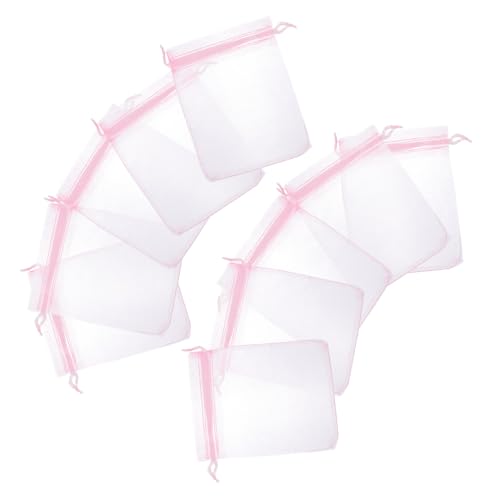 HAWILLOSCH 100St Geschenktüte zur Taufe Organza-Geschenkbeutel mit Kordelzug Partytaschen mit Kordelzug aufbewahrungssack aufbewahrungstüten wedding Partybevorzugungsbeutel Schmuckbeutel Rosa von HAWILLOSCH