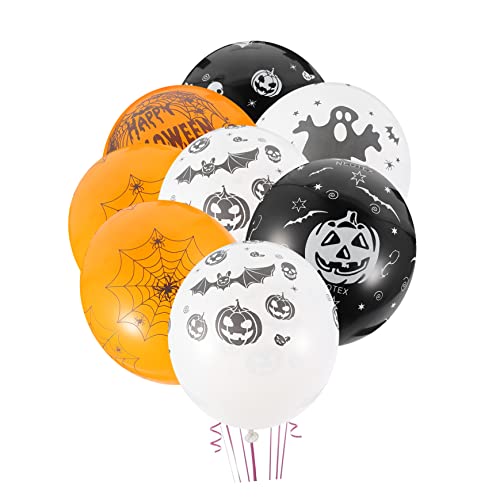 HAWILLOSCH 100St Kürbis Ballon Festivalballons Folienballons Halloween-Zubehör halloween grusel halloween balloon Halloween-Festival-Ballons -Halloween-Ballons Emulsion Colorful von HAWILLOSCH