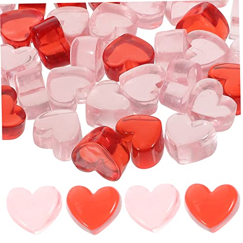 HAWILLOSCH 100St Liebe Harzdekoration Herz Edelsteine Herzdekoration aus Acryl Herzen Herzvase hochzeitsdeko hochzeits dekoration Vasenfüller zum Valentinstag selber machen Tischkonfetti-Herz von HAWILLOSCH