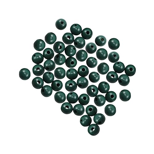 HAWILLOSCH 100St Massivholzleisten Basteln Sie DIY-Perlen lose Perlen für Schmuck Perlen-Anhänger bastel materialien handgemachte Girlande DIY Perlen lose Holzperlen Dark Green von HAWILLOSCH