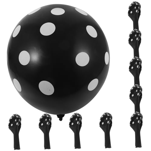 HAWILLOSCH 100St Wellen punkt ballon Latexballons Punktballons Festliche Dekoration schwarze ballons Festliche Ballons Luftballons für Hochzeitsfeiern Partyzubehör Partyballons Emulsion Black von HAWILLOSCH