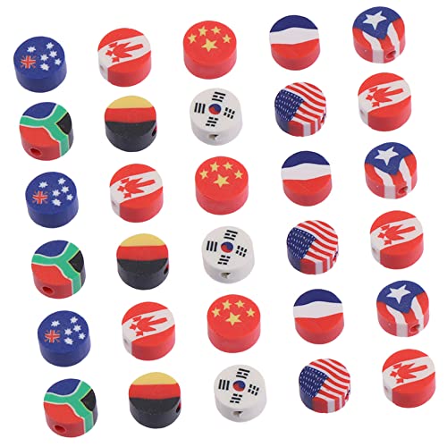 HAWILLOSCH 100Stücke DIY Lose Perlen Mit Nationalflaggen Für Schmuckherstellung Weiche Polymer Clay Perlen Zum Basteln Von Armbändern Und Dekorationen HAWILLOSCH 100Stücke DIY Lose Perlen Mit Nationalflaggen Für Schmuckherstellung Weiche Polymer Clay Perlen Zum Basteln Von Armbändern Und Dekorationen von HAWILLOSCH