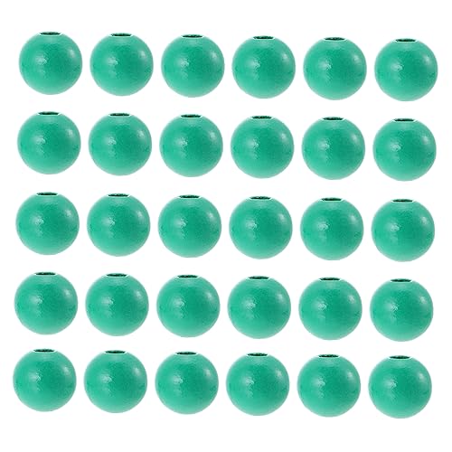 HAWILLOSCH 100st 14mm Farbige Holzperlen Gemacht Perlenbuchstaben Perlen-kit Massenperlen Kleine Behälter Mit Deckel Keine Lochperlen Perlen Masse Perlen Zum Basteln Diy Spacer Charms Green von HAWILLOSCH