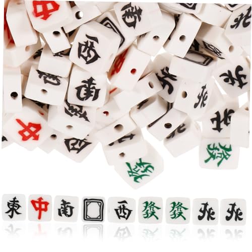 HAWILLOSCH 100st Mahjong-perlen Anhänger Schmuckperlen Masse Mahjong-ohrringe Scheibenperlen Aus Ton Mahjong Freundschaftsarmband Perlen Herstellung Von Armbändern Aus Tonperlen Polymer-ton von HAWILLOSCH