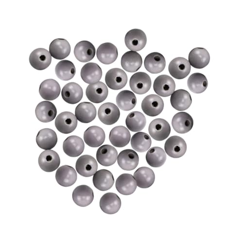 HAWILLOSCH 100st Massivholzleisten Girlanden Zur Dekoration Schmuckperlen Charms-perlen Massenperlen Lose Bastelperle Zum Selbermachen Schmuck Lose Perlen Girlande Diy Perlen Diy-perlen Grey von HAWILLOSCH