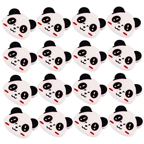 HAWILLOSCH 100st Panda-kopf-holz Knöpfe Diy-taste Handgefertigte Knöpfe -dekor Nähverschlüsse Knöpfe Zum Nähen Von Tieren Kreative Knöpfe Zum Nähen Knöpfe Mit Löchern Tasten Hölzern von HAWILLOSCH