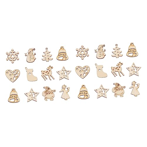 HAWILLOSCH 100st Weihnachtsholzspäne Krippendekor Diy Ausgeschnittene Anhänger Handgemachte Selber Machen Weihnachtsausschnitte Christbaumschmuck Handdekor Hölzern Beige von HAWILLOSCH