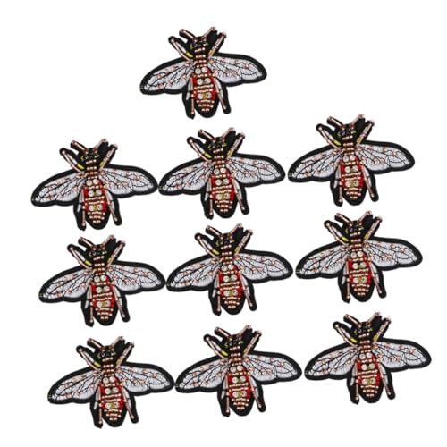 HAWILLOSCH 10St DIY-Stickpatches Verschönerung Aufkleber anpassen bestickte Jacke Insektenflecken Dekor nähzubehör sewing accessories bügeleisen Bienenförmige Applikation Kleiderflicken von HAWILLOSCH