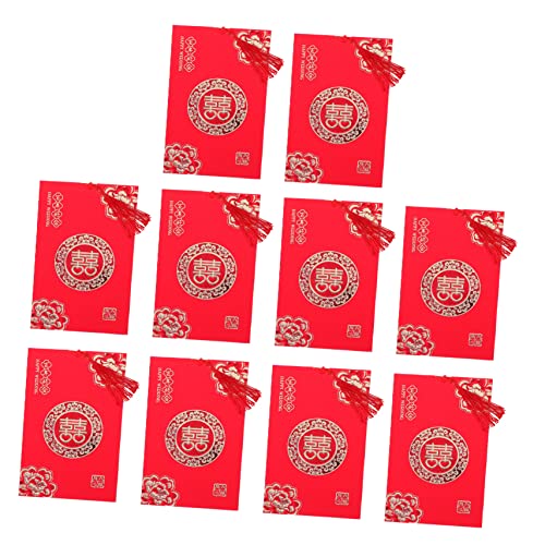 HAWILLOSCH 10St Hochzeitseinladung Einladungskarten zur Hochzeitsfeier bedruckbare geschenkkarten die chinesen wedding card gastgeschenke hochzeit briefumschläge Hochzeitskarte Papier rot von HAWILLOSCH