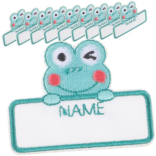 HAWILLOSCH 10St Namensetiketten für Kleidung aufbügeln Nähen von Namensschildern für Kleidung Cartoon-Namensaufkleber Namensschilder für Kleidung leere Namensschilder Stoff Light Green von HAWILLOSCH