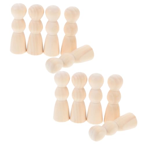 HAWILLOSCH 10St Puppenornamente Miniaturfigur Blanko-Peg-Puppen DIY-Malpuppen unvollendete Bemalpuppen Puppenkörper holzfiguren unbemalte Peg-Puppen Puppen zum manuellen Malen hölzern von HAWILLOSCH