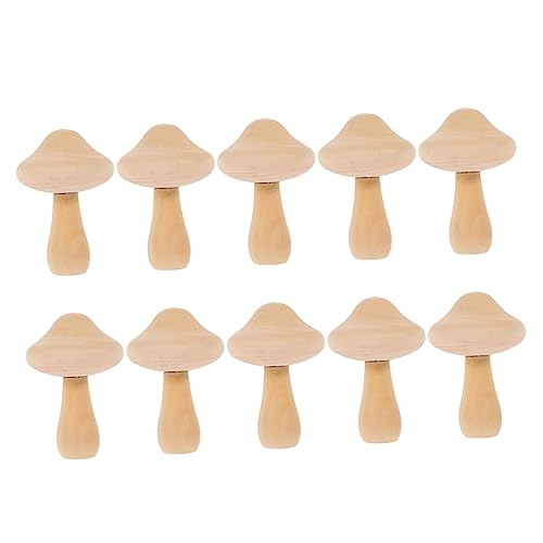 HAWILLOSCH 10St hölzerner Pilz Mini-Pilz Pilz malen Mini- Gartengestaltung Ornamente Pilz Zeug weinachtsdeko weihmachtsdeko decor spielzeug malen selber machen unfertiges Pilzmodell Holz von HAWILLOSCH