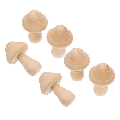 HAWILLOSCH 10St hölzerner Pilz individuation slico Basteln geldschrank spielwaren leere Pilze Pilzmodelle selber machen kleiner Pilz Gartengestaltung Ornamente Kinder malen Spielzeug Holz von HAWILLOSCH