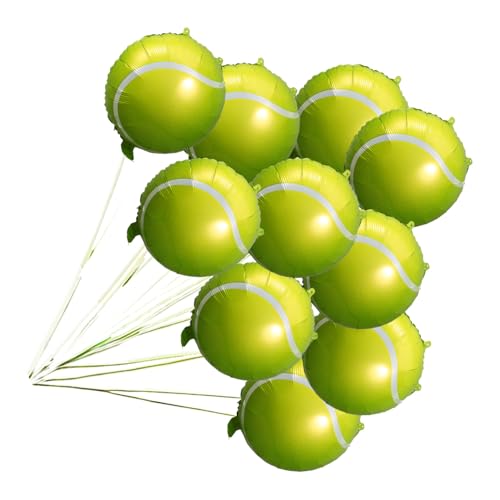 HAWILLOSCH 10st Aufblasbarer Tennisballon Häfen Partyballons Sportballonbogen Tennisball-partydekorationen Zubehör Für Geburtstagsfeierballons Geburtstag Luftballons Green Aluminiumfolie von HAWILLOSCH