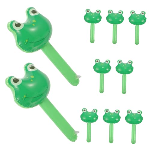 HAWILLOSCH 10st Aufblasbares Spielzeug Für Kinder Aufblasbare Tierballons Spielzeug-frosch Zum Aufblasen Aufblasbarer Froschballon Tiere Aufblasbare Stöcke Frosch-handballon Green Pvc von HAWILLOSCH