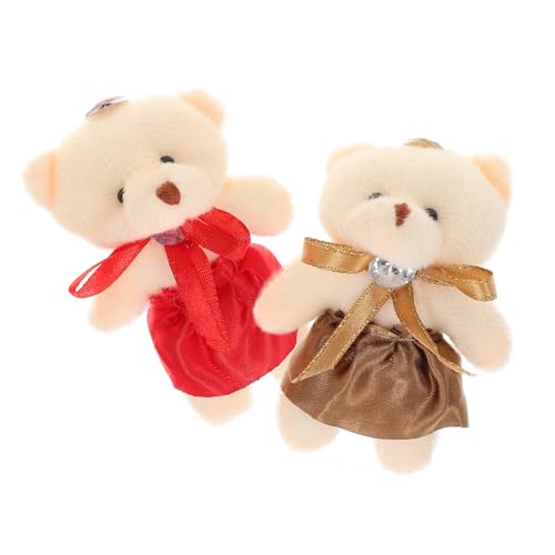 HAWILLOSCH 10st Bärenpuppe Plüsch-anhänger Plüschtiere Schlüsselanhänger Kawaii Liebhaber Hängende Verzierung Bären Schlüsselanhänger Ausgestopft Mini-kuschelbären Kleiner Plüsch Black Tuch von HAWILLOSCH