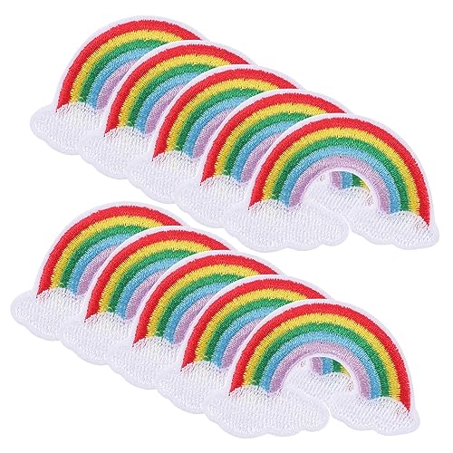 HAWILLOSCH 10st Bemalte Wolkenstickerei Kleiderflicken Patches Nähen Hosen Reparieren Flicken Motivapplikationen Hutflecken Lgbt-applikationen Stickerei-ornament-set Annähen Colorful Stoff von HAWILLOSCH