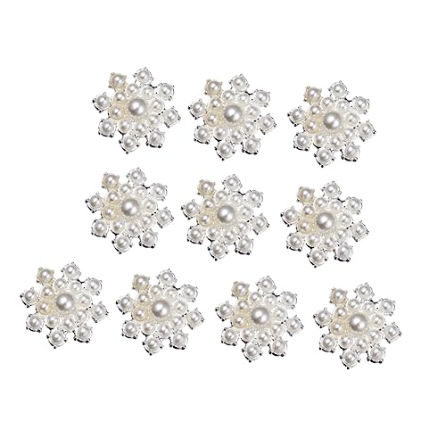 HAWILLOSCH 10st Blumendeko Selber Machen Blumenförmiges Dekor Strassapplikationen Patch-dekoration Handgemachte Dekoration Perlen-strass-blumenknöpfe Blumenornamente Fliege Blumendekor Silver von HAWILLOSCH