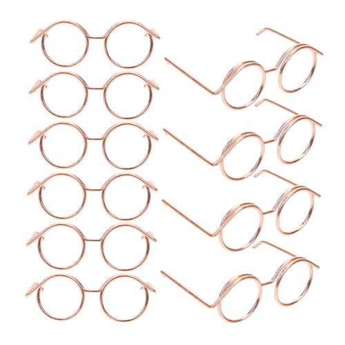 HAWILLOSCH 10st Puppenzubehör Umrandete Puppenbrille Mini-gläser Zum Basteln Puppe Verkleidet Brille Puppenbrillenverzierungen Puppengläser Zum Basteln Brillen Zum Anziehen Der Puppe Metall von HAWILLOSCH