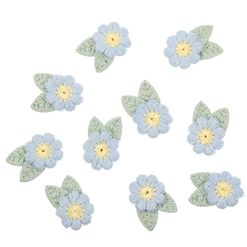 HAWILLOSCH 10st Stickzubehör Applikation Aufnähen Kleiderapplikationen Outfit Für Mädchen Diy Stickaufkleber Brautkleid Applikation Blumenapplikationen Aufnähen Patches Nähen Blue Stoff von HAWILLOSCH