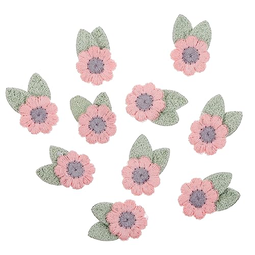 HAWILLOSCH 10st Stickzubehör Blumen Bestickte Aufnäher Kostüme Für Mädchen Süßer Aufnäher Für Kleidung Diy Stickaufkleber Stickerei Blumenbeete Selber Machen Flicken Aufnähen Stoff Rosa von HAWILLOSCH