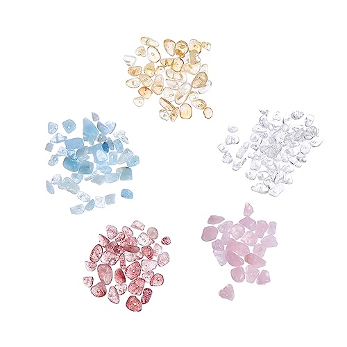 HAWILLOSCH 110St perforierter Kies Armreif Zubehör Steinperlen Loch gebohrte Perlen Hochzeitsschmuck Chakra-Steine-Perle schmucksteine gemuse the gems Halskette Perlen DIY zubehör Naturstein von HAWILLOSCH