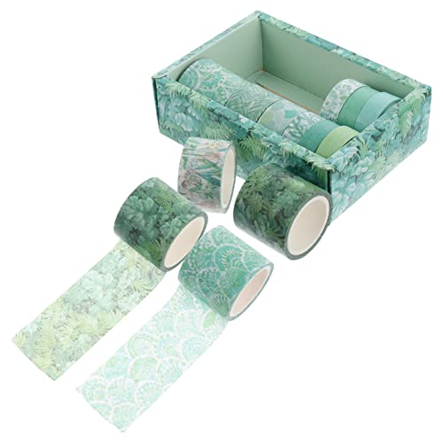 HAWILLOSCH 12 Rollen Washi-tape Dekoratives Klebeband Schreibbar Pastell Textmarker Blumenaufkleber Farbiges Klebeband Für Punkt Stationäre Lieferungen Sammelalbum Papier Green von HAWILLOSCH