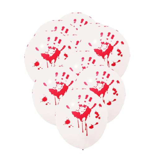 HAWILLOSCH 12 Stück 12 Zoll Latexballons Halloween Party Ballons Mit Handbedrucktem Blutdesign Ideales Partyzubehör Für Grusel Events Und Halloween Feiern von HAWILLOSCH