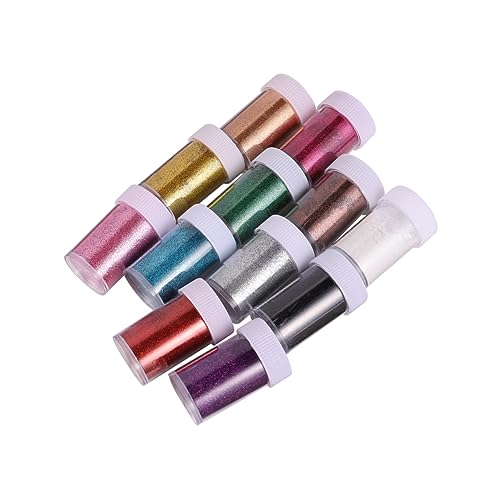 HAWILLOSCH 12 Stück Schwarzes Glitzerpulver Abs Glitzer Pailletten Glitzerpigment Nagel Pailletten Nagelkunst Pailletten von HAWILLOSCH