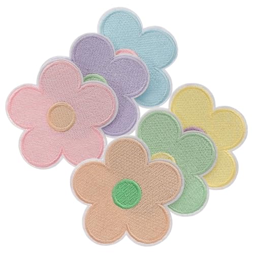 HAWILLOSCH 12St Aufnäher mit Blumenstickerei bestickte Tischdecke kleine Kleiderflicken sticker für kleidung aufkleber kleidung Hutflicken selber machen Kleiderflicken für Löcher Polyester von HAWILLOSCH