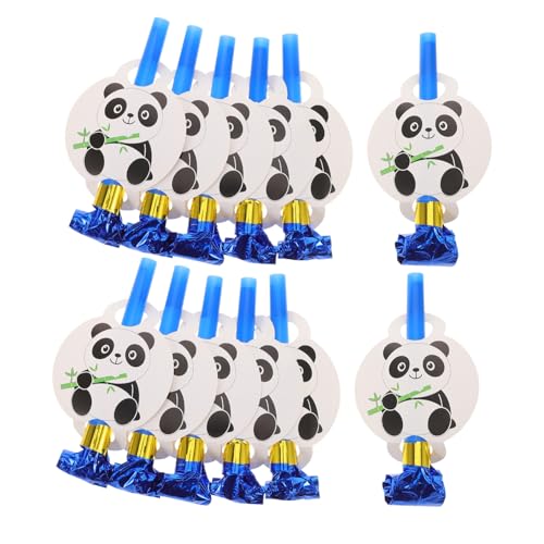 HAWILLOSCH 12St kinderparty party dekoration Party-Tröten Panda Mottoparty Dekoration für Party Tierlärmmacher Silvester Party Krachmacher Panda pfeift Partygebläse für Kinder Partyhörner PVC von HAWILLOSCH