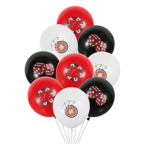 HAWILLOSCH 12er Set Luftballons Festliche Ballons Für Hochzeiten Partys Und Themen Lustige Würfel Und Spielkarten Designs Ballons Für Unvergessliche Feiern von HAWILLOSCH