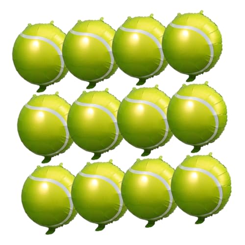 HAWILLOSCH 12st Tennisballon Luftballons Für Sportpartys Tennisballballons Mini-tennisball-ballons Tennis-partyzubehör Tennisball-partydekorationen Tennisball-heliumballon Aluminiumfolie von HAWILLOSCH