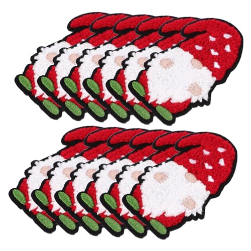 HAWILLOSCH 12st Weihnachts-patch-stickerei Weihnachtsdekoration Weihnachten Nähen Auf Flecken Weihnachtspatches Zum Aufnähen Kompakte Bastelpatches Cartoon-mantel-patches Hutflecken Polyester von HAWILLOSCH