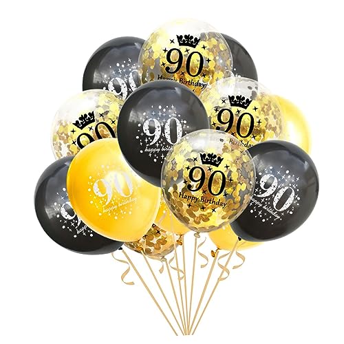 HAWILLOSCH Digitale Konfetti Ballons Dekorative Konfetti Ballons Für Geburtstagsfeiern Und Jubiläen 90 Jahre Geburtstag Zahl Ballons Und Konfetti Ballons Party Zubehör von HAWILLOSCH