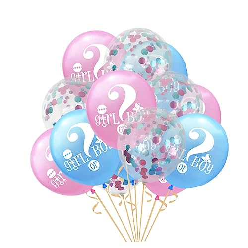 HAWILLOSCH 15 Stück Latex Ballons Für Geschlecht Offenbaren Parties 5 Blaue 5 Rosa Und 5 Gemischte Farb Pailletten Ballons Kreative Deko Für Geburtstagsfeiern Und Babypartys von HAWILLOSCH