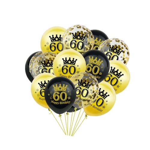 HAWILLOSCH 15PCS Geburtstagsballons Für Erwachsene Dekoration Für Partys Mit 60 Jahren Transparente Ballons Mit Glitzer Und Konfetti Ideal Für Gartenfeiern Und Festlichkeiten von HAWILLOSCH