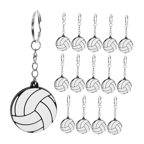 HAWILLOSCH 15 Stück Volleyball Schlüsselanhänger Medaillon Schlüsselanhänger Schlüsselanhänger Sport Partygeschenke Kleine Sportball Schlüsselanhänger Schlüsselanhänger Anhänger von HAWILLOSCH