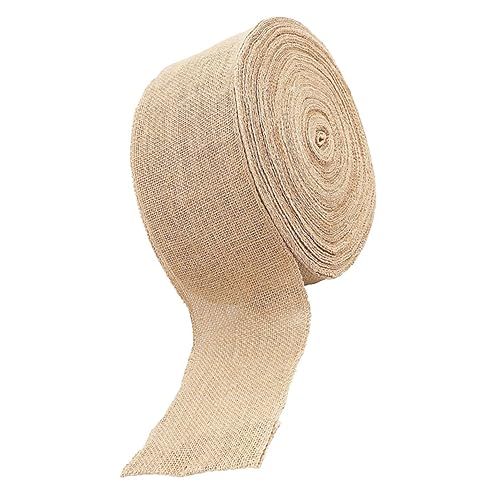 HAWILLOSCH Kariertes Juteband 15cm Breite Natürliche Jute Geschenkverpackungsband Verschiedene Anwendungen Für Diy Und Partydekoration Lange Rolle Strapazierfähiges Und Zuschneidbares von HAWILLOSCH