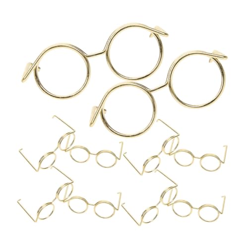 HAWILLOSCH 15st Zubehör Für Puppenbrillen Entzückende Mini-Brille DIY-puppenbrille Puppe Verkleidet Brille Minipuppenbrille Anziehpuppenbrille Puppe Mini-Brille Golden Metall von HAWILLOSCH