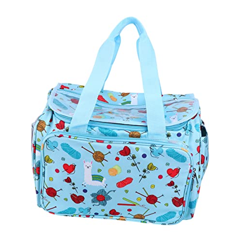 HAWILLOSCH 1Pc Oxford Tuch Wolle Garn Tasche Cartoon Gedruckt Handtasche Für Häkelnadeln Und Stricknadeln Praktische Aufbewahrung Für Garnbälle Und Zubehör Ideal Für Kreative Projekte von HAWILLOSCH