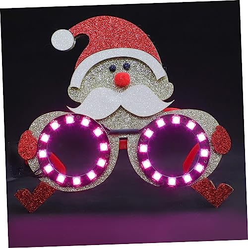 HAWILLOSCH 1Stk Augenlichter leuchtbrillen weihnachts party weihnachtliche Glitzerbrille weihnachtliche leuchtende Gläser Weihnachts-Sonnenbrille Gläser für die Weihnachtsfeier Plastik Golden von HAWILLOSCH