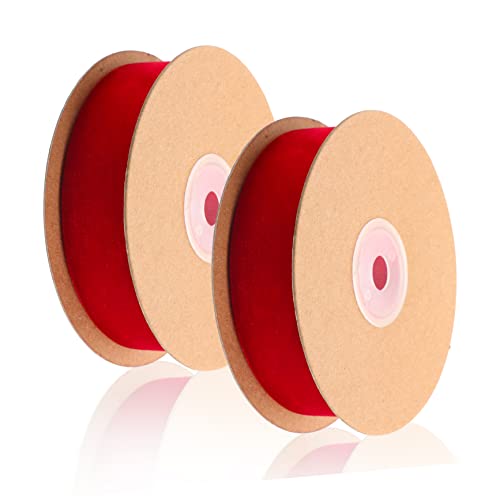 HAWILLOSCH 2 Rollen Material zur Herstellung von Haarspangen ribbon bandfeile kleist DIY Bastelband DIY-Bänder Kopfschmuckbänder selber machen Bastelbedarf zum Selbermachen Nylon rot von HAWILLOSCH