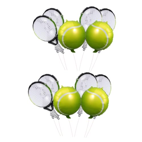 HAWILLOSCH 2 Sätze Aufblasbare Tennisdekoration Ballon Steht Für Tisch Partydekoration Zum Thema Tennis Würfelballons Tennismaschine Tennisballballons Für Party Ballonbogen Aluminiumfolie von HAWILLOSCH