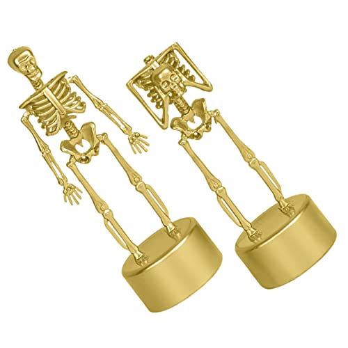 HAWILLOSCH 2 Stück Halloween Skelette Figuren Bewegliche Tisch Sammelfiguren Dekorative Skelett Ornamente Für Gruselige Partys Und Halloween Dekoration Ideal Für Innen Und Außeneinsatz von HAWILLOSCH